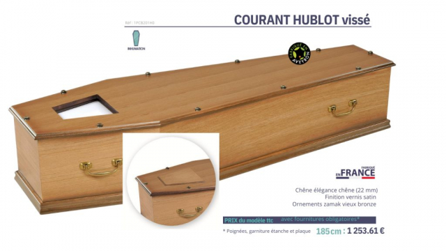 Cercueil COURANT HUBLOT
